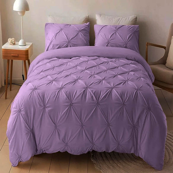 Едноцветен двоен спален комплект от 100% памук в 6 части с код 46-144